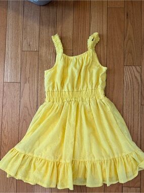 Habitual Yellow Eyelet Ruffle Sundress, Girls size 10/12
